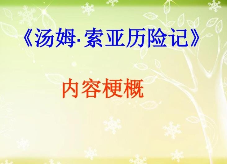 《汤姆索亚历险记》主要内容是什么