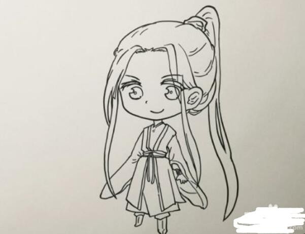天官赐福花城简笔画怎么画
