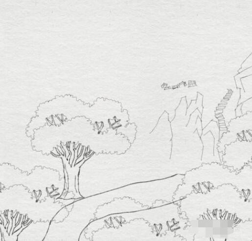 山行古诗配画简笔画怎么画