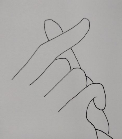 比心手势的简笔画怎样画